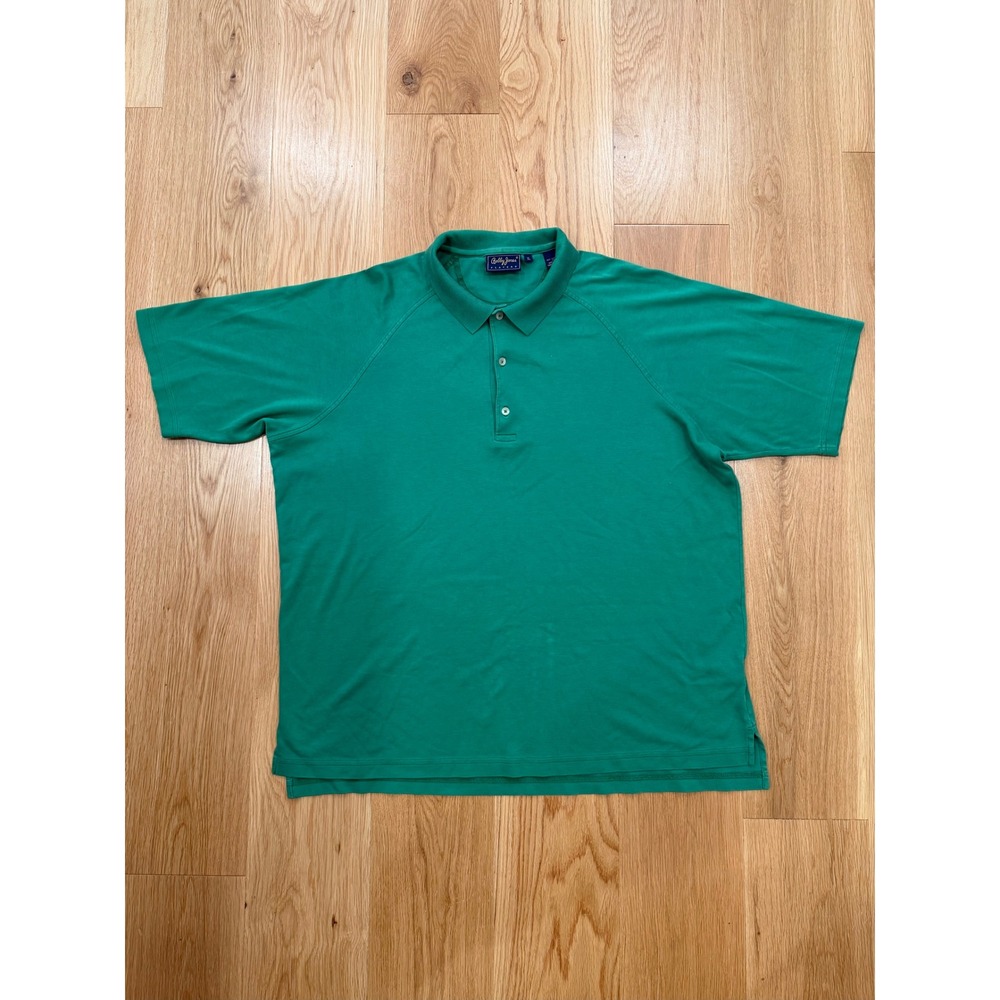 Vtg Bobby Jones Players Collection Green 100% Cotton Polo Golf Shirt XL